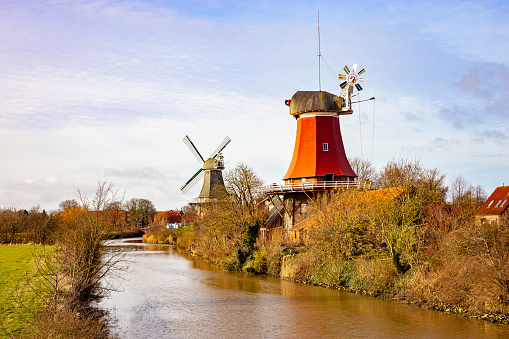 Windmill at Greetsiel, East Frisia, North Sea, Lower Saxony, Germany, 2023