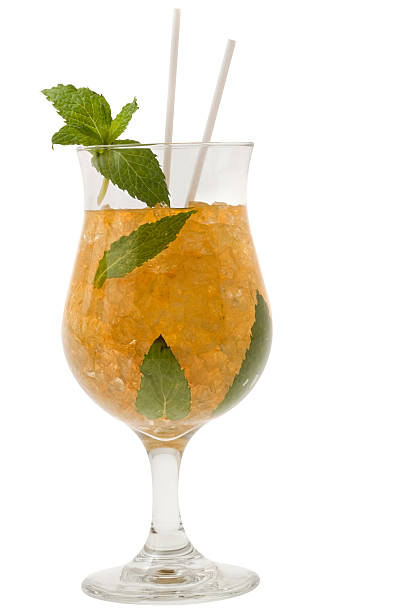A mint julep glass of cocktail stock photo
