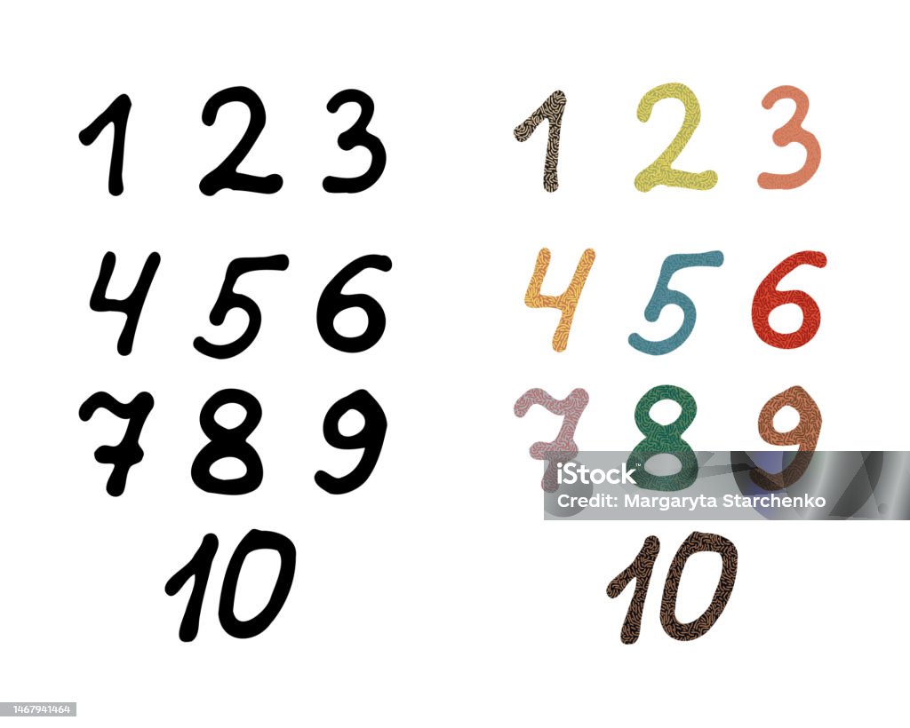 Number Vector Set Stock Illustration - Download Image Now - Art, Black ...