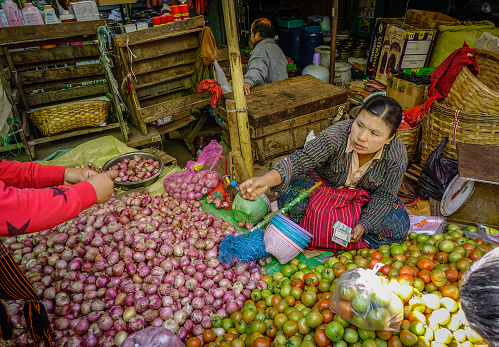 People on the market in Mai Chau, North Vietnam