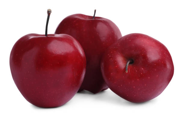 istock Fresh ripe red apples on white background 1467949511