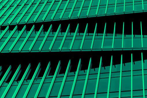 abstract shapes of modern building, with structural lines