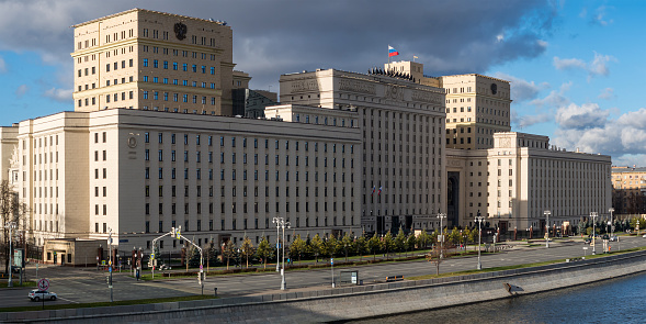 View of ministry of defense building on Frunzenskaya embankment