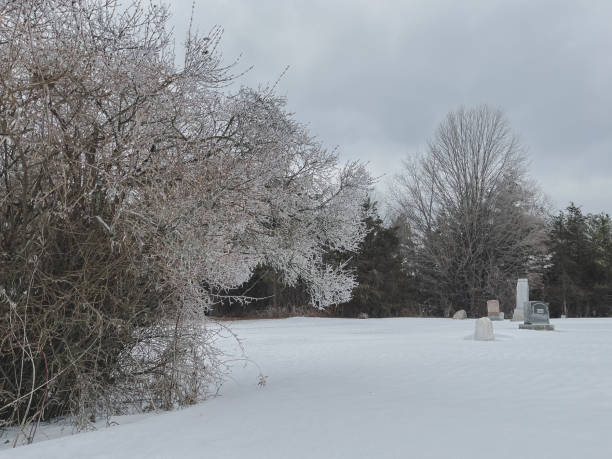 istock Forgotten cemetery layered in ice. 1467954525