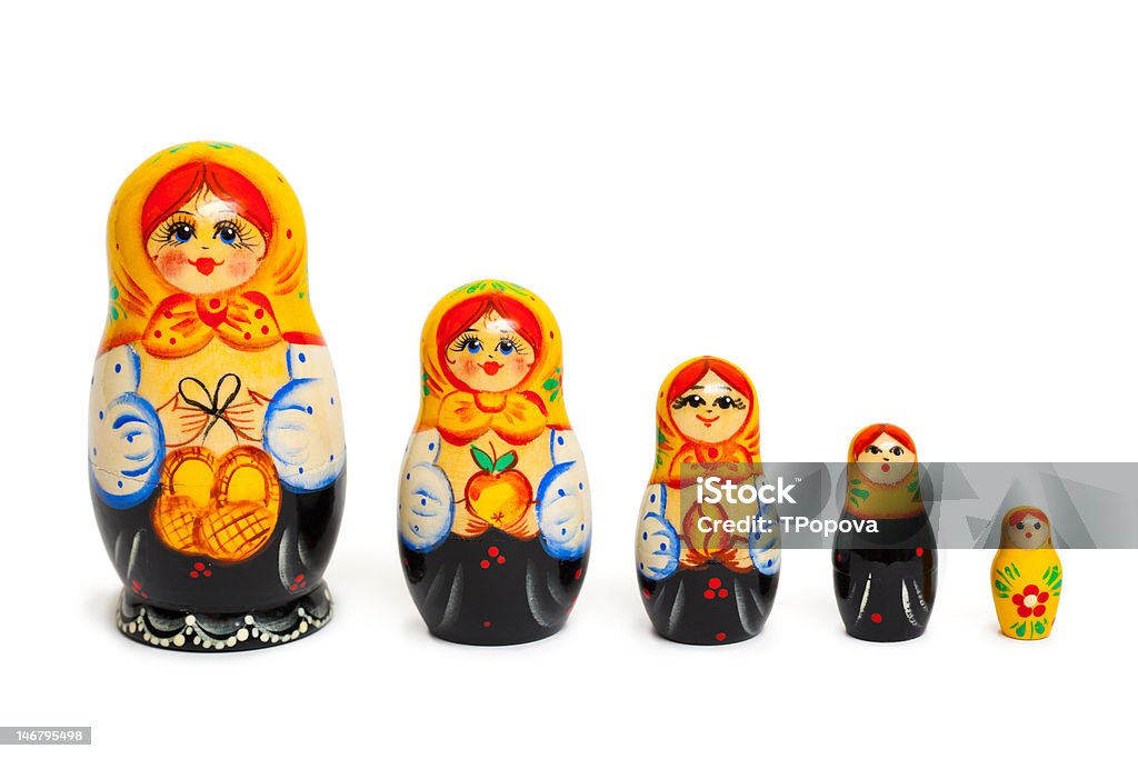 Ruso matrioska de juguete - Foto de stock de Blanco - Color libre de derechos