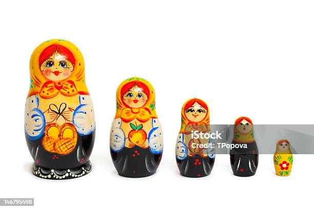 Brinquedo Russo Matrioska - Fotografias de stock e mais imagens de Boneca - Boneca, Boneca Russa, Branco