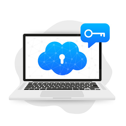 Backup Processing Image Cloud Data Storage On A Laptop Network Cloud Storage And Processing ...