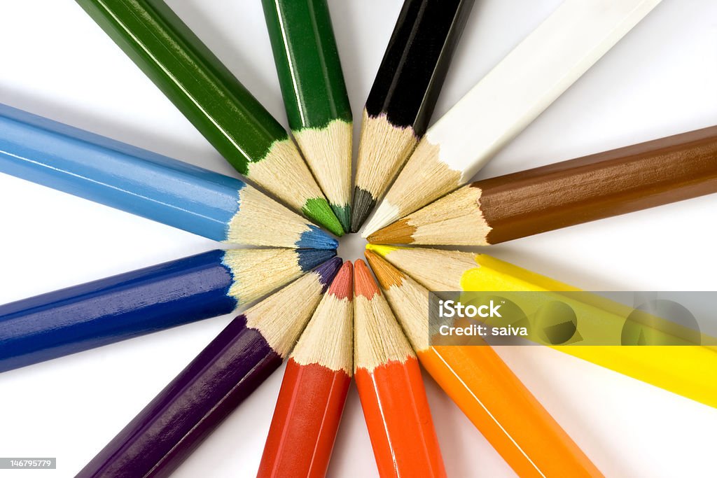 Cercle de Crayon de couleur - Photo de Art libre de droits