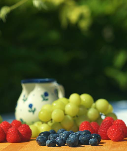 istock Fresh blueberries, raspberries and grapes 146795822