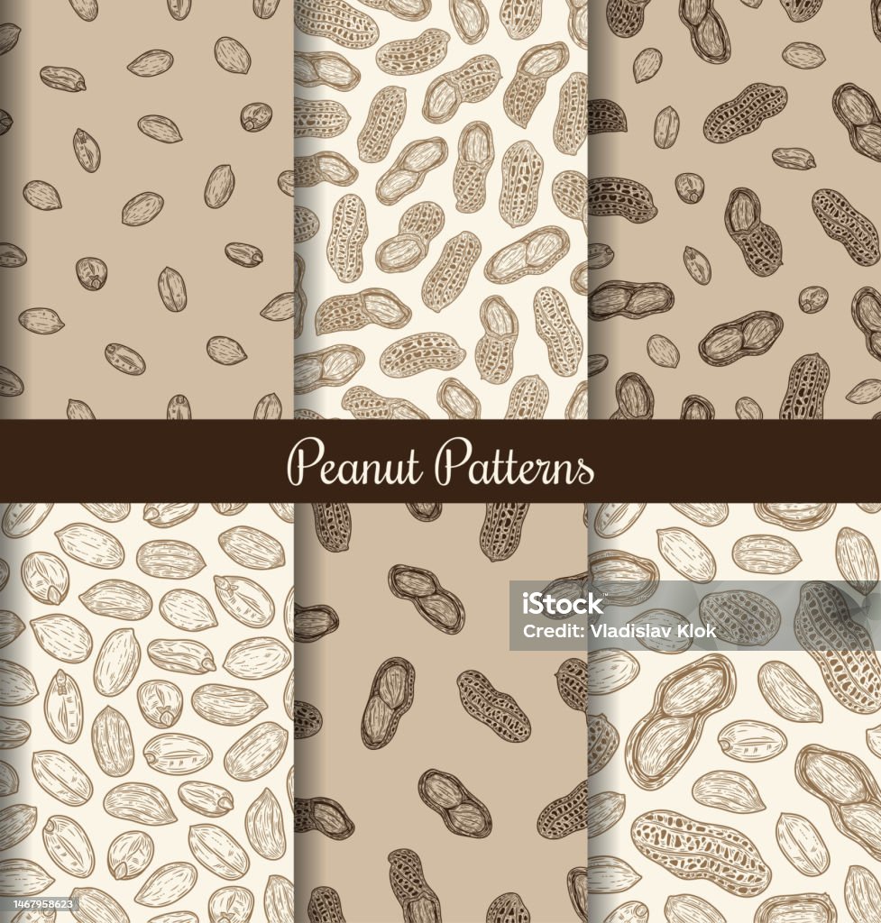 Continuous Peanut Pattern Vector Peanuts Seamless Patterns Stock Illustration - Download Image ...