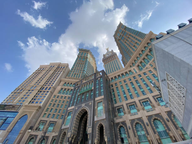 Jeddah, Saudi Arabia - January 26, 2023: Zam zam Tower or Clock Tower - Abraj Al Bait Masjid Al Haram