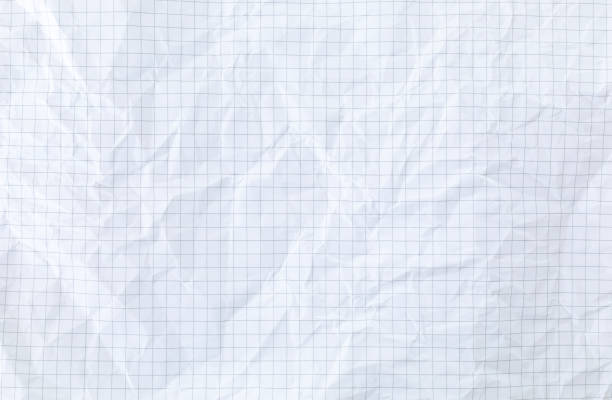 Checkered Crumpled Paper Background stock photo