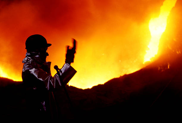 istock Steelmaker in front of a volcano 146796281