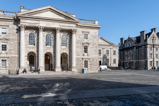 The chapel from  Parliament Square of Trinity College, Dublin, Ireland