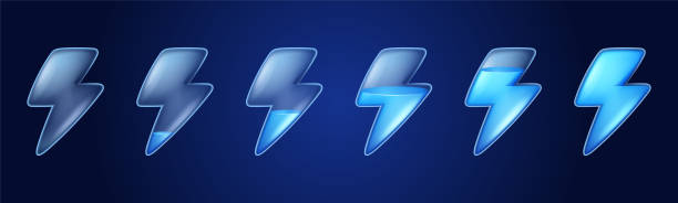 illustrations, cliparts, dessins animés et icônes de animation du score de progression du jeu lightnings - fill frame flash