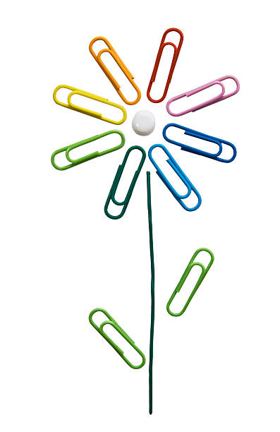 Flower from paper clips stock photo