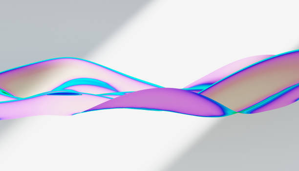 istock Cloth fabric gradient waves abstract background. Iridescent glass wavy surface. Liquid surface, ripples, reflections. 3d render illustration 1467967181