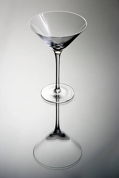 Empty martini glass stock photo