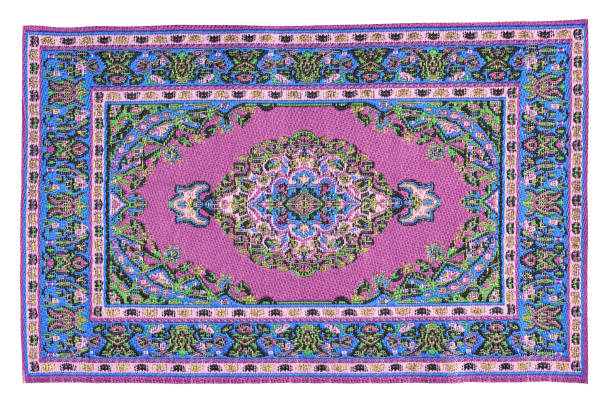 Colorful carpet isolated on white background in turkish style.