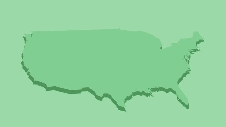 4K Isometric USA map and stock video