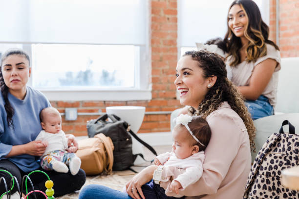 istock Female friends with babies meet for playdate 1467976244