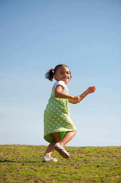 Running Up Hill stock photo