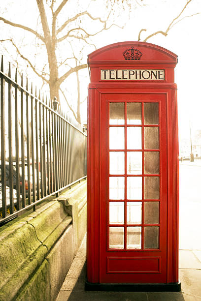 telephone booth stock photo