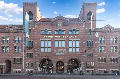 Amsterdam, Netherlands, February 13, 2023; Center for exhibitions, conferences and other gatherings; formerly Stock Exchange - Beurs van Berlage.