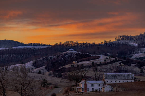 Sunrise in the Appalachian Mountains stock photo