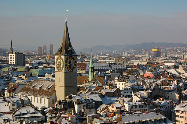 Panorama de Zúrich, Suiza - foto de stock