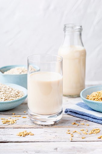 Glass of oat milk - Hafermilch - lactose free