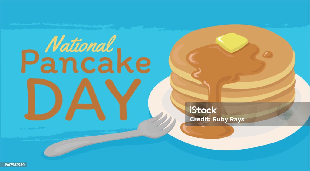 National Pancake Day Graphic Vector Illustration Stock Illustration