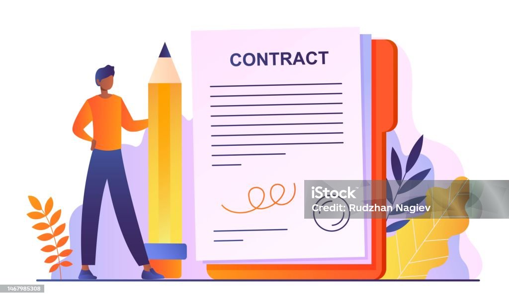 Contract Signing Police Signing Contract Concept Stock Illustration - Download Image Now ...