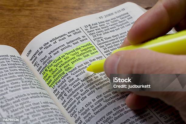 Bible Study John 316 Stock Photo - Download Image Now - Bible, Studying, Highlighter