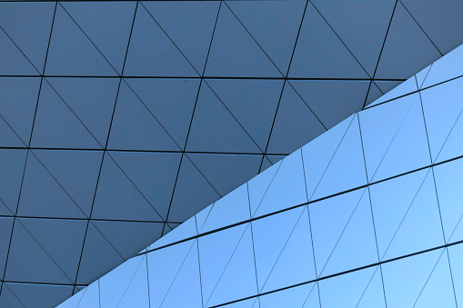 abstract architectural triangular metallic shapes