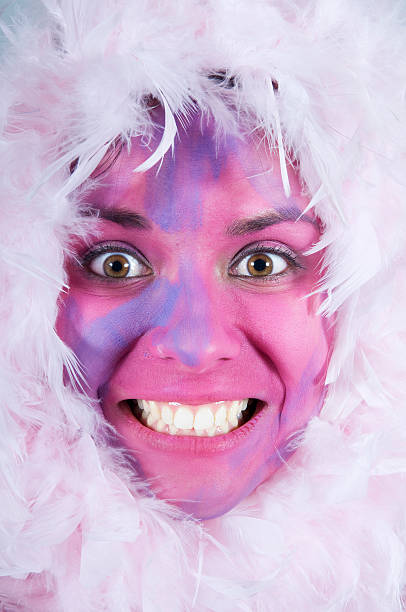 istock Pink Woman and white feathers 146798634