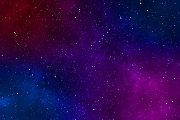 istock Starry night image with the blue and purple, red galaxy in the cosmic space 1467987930