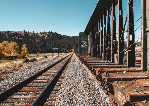 Train Tracks in Montana stock photo
