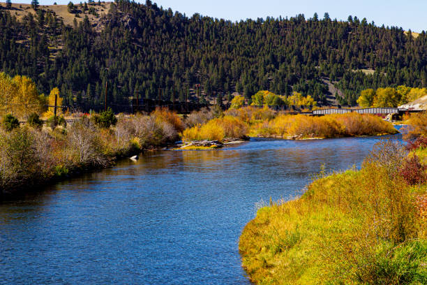 Clark Fork River in Western Montana stock photo