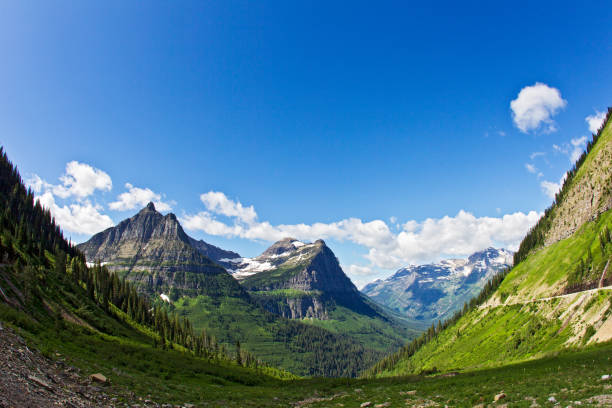 Going-to-the-Sun Road in Glacier National Park stock photo