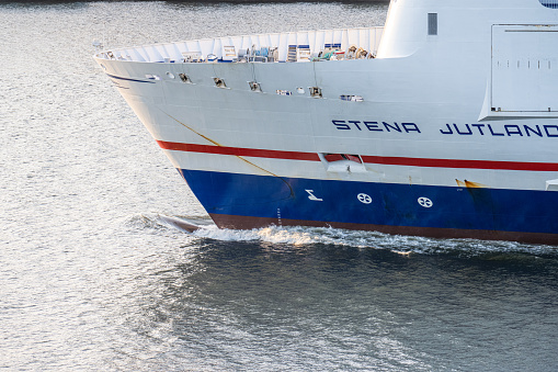 Gothenburg, Sweden - september 14 2022: Stena Jutlandica arriving port of Gothenburg.