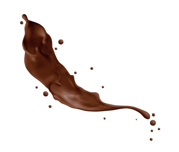 istock Beautiful chocolate splash in the air on a white background 1467992660