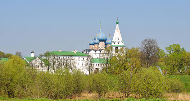 Old church in Suzdal, Russia, spring stock photo