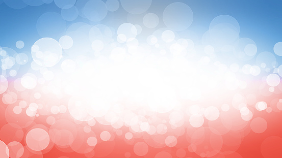 Abstract Blurred Patriotic Red, White and Blue Defocused Bokeh Background Texture with Copy Space for Memorial Day, Veterans Day, Labor Day, 4th of July, Presidents Day Sale and Election Voting