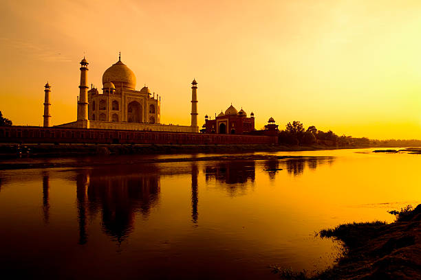istock Taj Mahal at sunset refected in the Yamuna river. 146799799