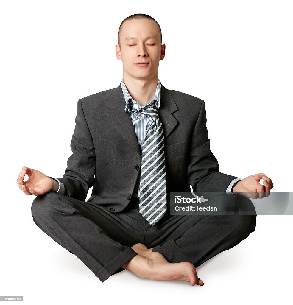 ビジネスマンのハスのポーズ瞑想する - 1人のロ�イヤリティフリーストックフォト