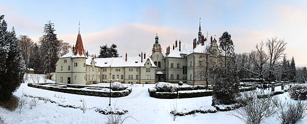 istock castle in winter, Transcarpathian region, Ukraine 146800694