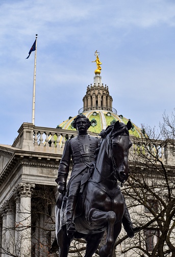 General John Frederic Hartranft statue outside the Pennsylvania State Capitol building
