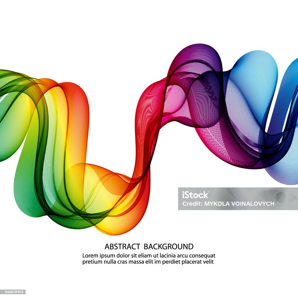 Beautiful Rainbow Wave On White Background Design Of Wavy Wave ...