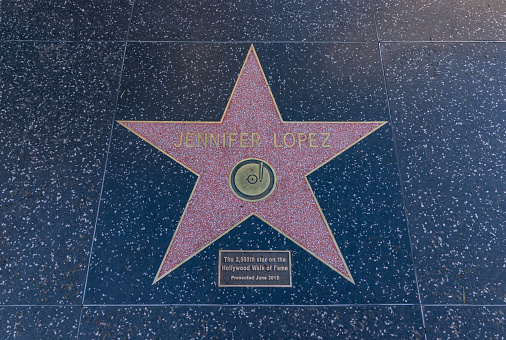 Scarlett Johansen's star on Hollywood Walk of Fame in Hollywood, California. This star is located on Hollywood Blvd. and is one of 2400 celebrity stars.